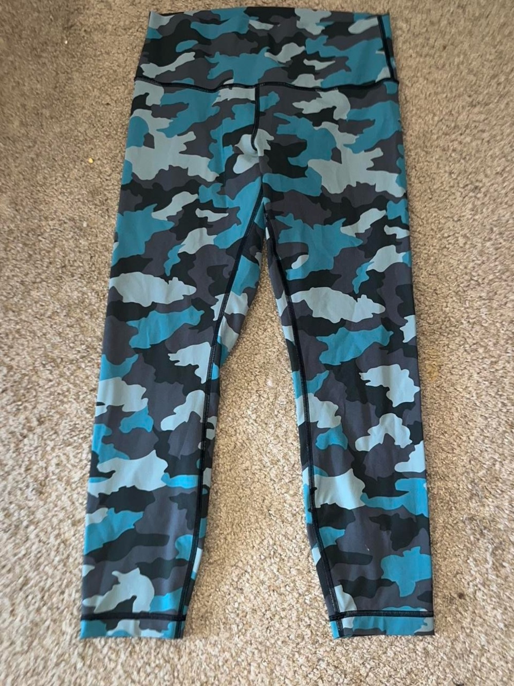 lululemon athletica Blue & Black Camouflage Leggings